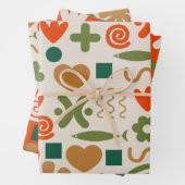 Skandinavisches Weihnachtsmuster aus dem Mittelalt Geschenkpapier Set (Beispiel)