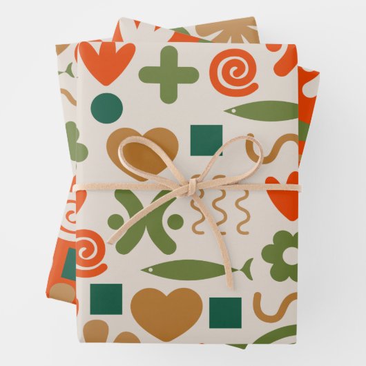 Skandinavisches Weihnachtsmuster aus dem Mittelalt Geschenkpapier Set (Beispiel)