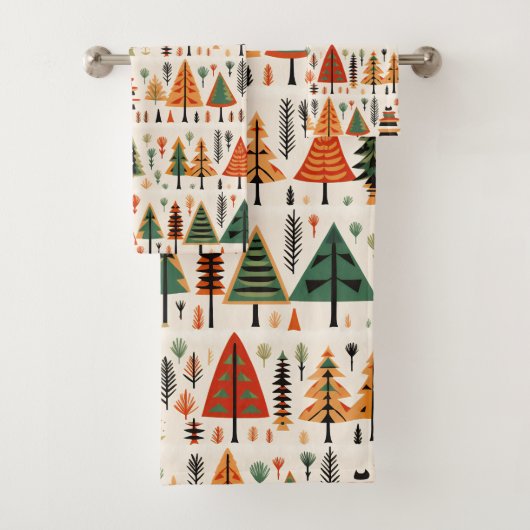 Skandinavisches Weihnachtsmuster Badhandtuch Set (Insitu)