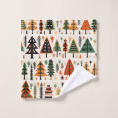 Skandinavisches Weihnachtsmuster Badhandtuch Set (Waschlappen)