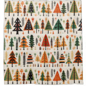 Skandinavisches Weihnachtsmuster Duschvorhang (Vorderseite)