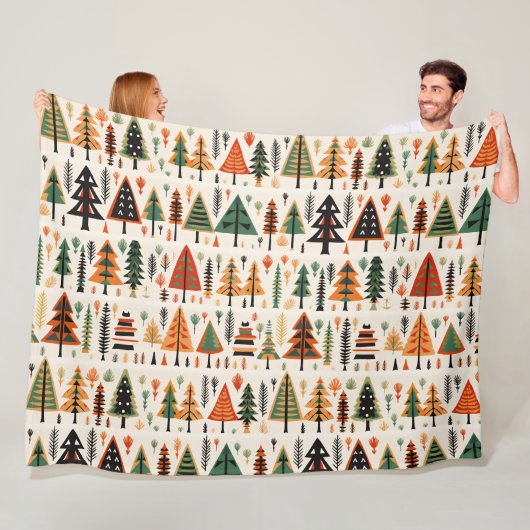 Skandinavisches Weihnachtsmuster Fleecedecke (Beispiel)