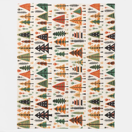 Skandinavisches Weihnachtsmuster Fleecedecke (Vorderseite)