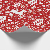 skandinavisches Weihnachtsmuster Geschenkpapier (Ecke)