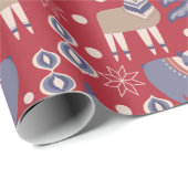 Skandinavisches Weihnachtsmuster Geschenkpapier (Rolleneckpunkt)
