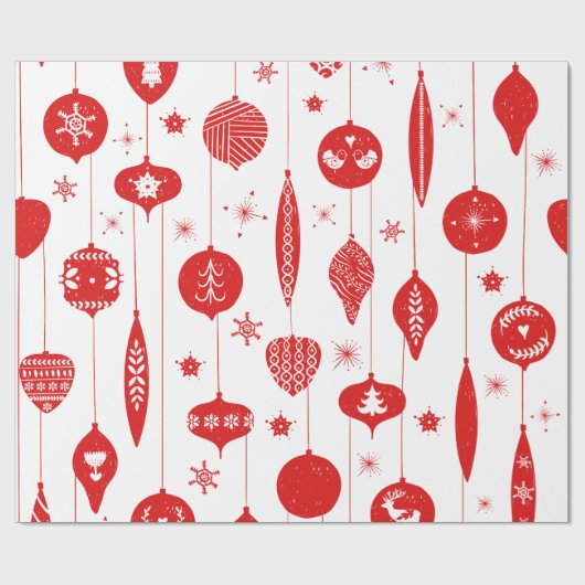 skandinavisches Weihnachtsmuster Geschenkpapier (Flach)