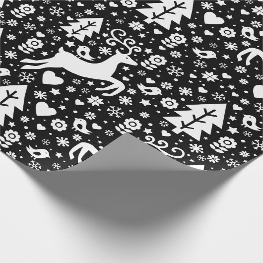 skandinavisches Weihnachtsmuster Geschenkpapier (Ecke)