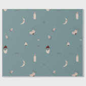 Skandinavisches Weihnachtsmuster Geschenkpapier (Flach)