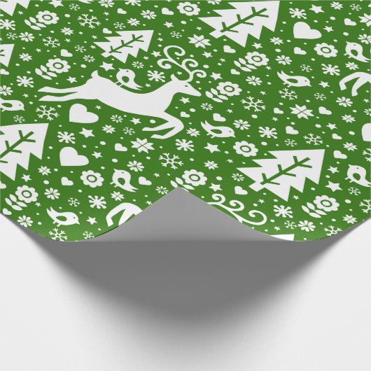skandinavisches Weihnachtsmuster Geschenkpapier (Ecke)