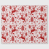 skandinavisches Weihnachtsmuster Geschenkpapier (Flach)