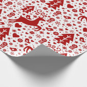 skandinavisches Weihnachtsmuster Geschenkpapier (Ecke)