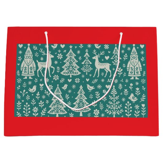 SKANDINAVISCHES WEIHNACHTSMUSTER GESCHENKTÜTE (Vorderseite)