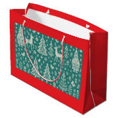 SKANDINAVISCHES WEIHNACHTSMUSTER GESCHENKTÜTE (Rückseite Schrägansicht)