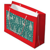 SKANDINAVISCHES WEIHNACHTSMUSTER GESCHENKTÜTE (Vorderseite Schrägansicht)