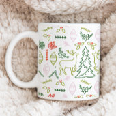 skandinavisches Weihnachtsmuster Illustriert Kaffeetasse