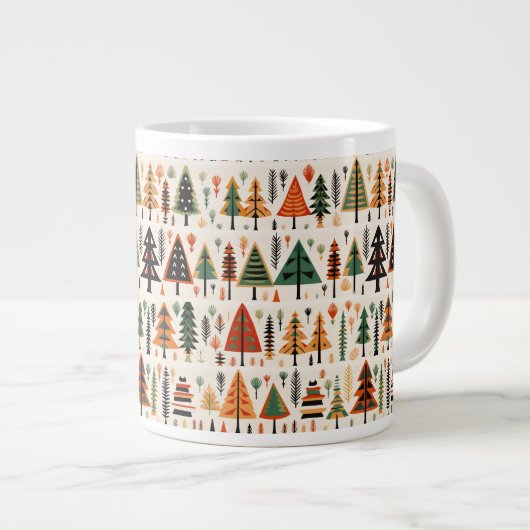 Skandinavisches Weihnachtsmuster Jumbo-Tasse (Vorderseite Rechts)