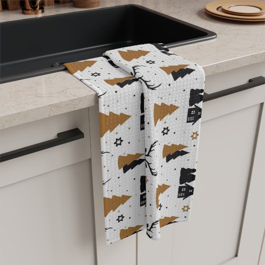 Skandinavisches Weihnachtsmuster Küche Teetuch Geschirrtuch