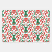 Skandinavisches Weihnachtsmuster mit Antlern & Vög Geschenkpapier Set (Vorderseite)