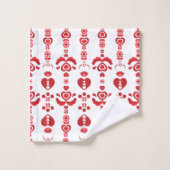 Skandinavisches Weihnachtsmuster Modernes Rosemali Badhandtuch Set (Waschlappen)