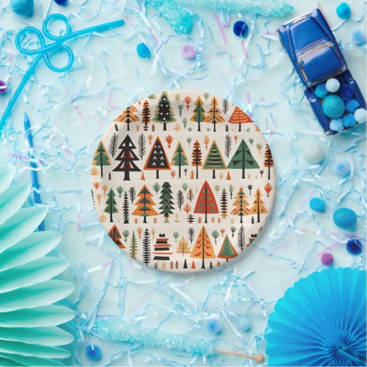 Skandinavisches Weihnachtsmuster Pappteller (Party)