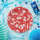 skandinavisches Weihnachtsmuster Pappteller (Party)