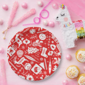 skandinavisches Weihnachtsmuster Pappteller (Party)