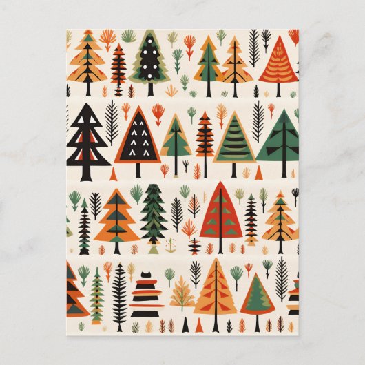 Skandinavisches Weihnachtsmuster Postkarte (Vorderseite)