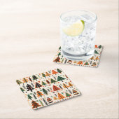 Skandinavisches Weihnachtsmuster Rechteckiger Pappuntersetzer (Vor Ort)