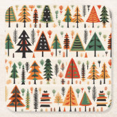 Skandinavisches Weihnachtsmuster Rechteckiger Pappuntersetzer (Vorderseite)