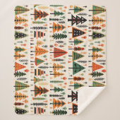 Skandinavisches Weihnachtsmuster Sherpadecke (Vorderseite)