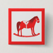 Skandinavisches Weihnachtspferd Button (Vorderseite)