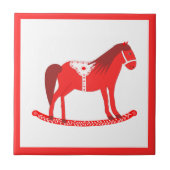 Skandinavisches Weihnachtspferd Fliese (Vorderseite)