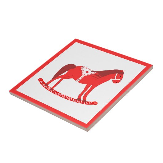 Skandinavisches Weihnachtspferd Fliese (Seite)