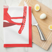 Skandinavisches Weihnachtspferd Geschirrtuch (Viertel Falte)