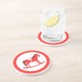 Skandinavisches Weihnachtspferd Getränkeuntersetzer (Seite)