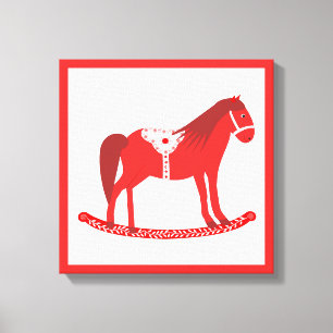 Skandinavisches Weihnachtspferd Leinwanddruck