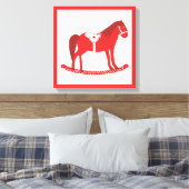Skandinavisches Weihnachtspferd Leinwanddruck (Insitu (Schlafzimmer))