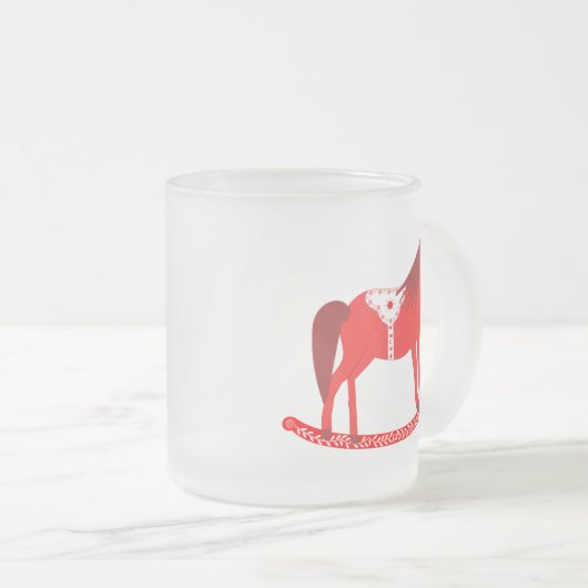 Skandinavisches Weihnachtspferd Mattglastasse (VorderseiteRechts)