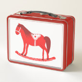 Skandinavisches Weihnachtspferd Metall Brotdose (Rückseite)