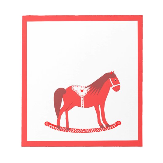 Skandinavisches Weihnachtspferd Notizblock (Vorderseite)