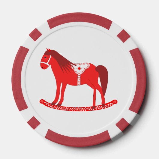 Skandinavisches Weihnachtspferd Pokerchips (Rückseite)