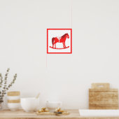 Skandinavisches Weihnachtspferd Poster (Küche)