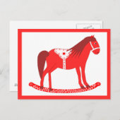 Skandinavisches Weihnachtspferd Postkarte (Vorne/Hinten)