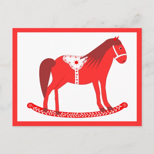 Skandinavisches Weihnachtspferd Postkarte (Vorderseite)