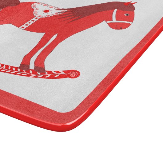 Skandinavisches Weihnachtspferd Schneidebrett (Ecke)