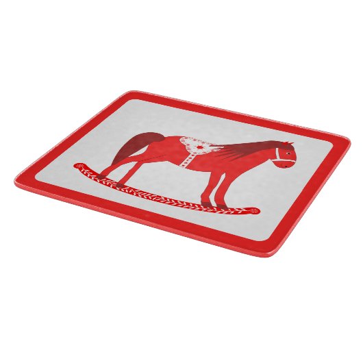 Skandinavisches Weihnachtspferd Schneidebrett (Ecke)