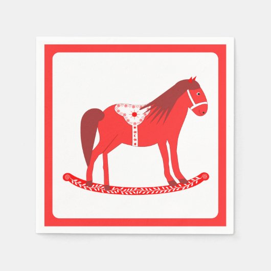 Skandinavisches Weihnachtspferd Serviette (Vorderseite)