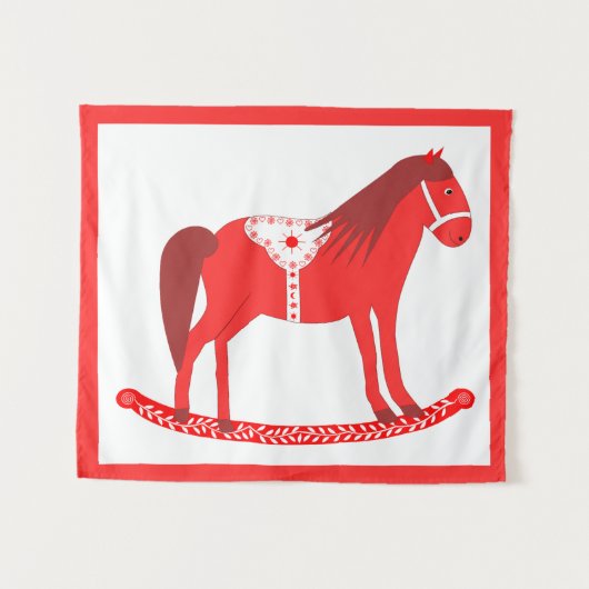 Skandinavisches Weihnachtspferd Wandteppich (Vorderseite (Horizontal))