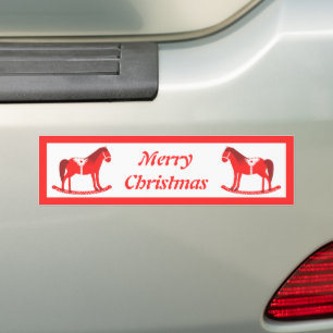 Skandinavisches Weihnachtsrockpferd Custom Autoaufkleber
