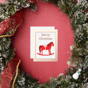 Skandinavisches Weihnachtsrockpferd Custom Folien Feiertagspostkarte